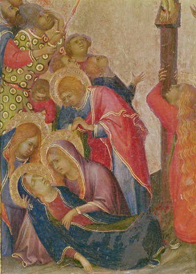 The Strike of the Lance (detail of the group around the Virgin) by Simone Martini